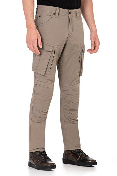 The Biker Jeans Truva Cargo Beige Korumalı Motosiklet Pantolonu Erkek
