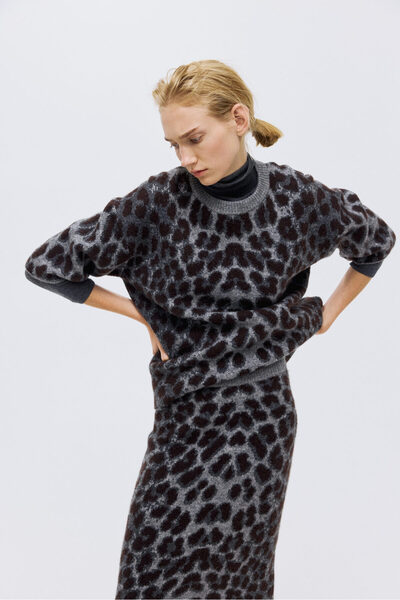 H&M Kısa ve Geniş Jakarlı Triko Kazak