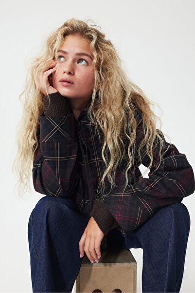 H&M Fitilli Kadife Yakalı Gabardin Ceket