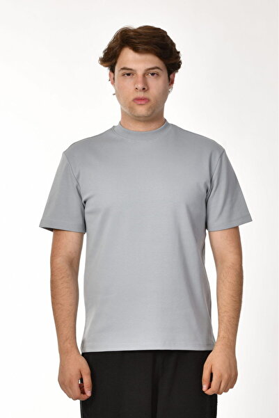 Zegy Велосипедна комір короткий рукав чоловіча футболка - сірий