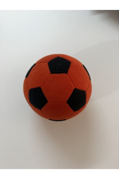 UgurToyss Turuncu-Siyah 15 cm Peluş Top Yumuşak Dokulu Evde Oynamalık Orta Bo...