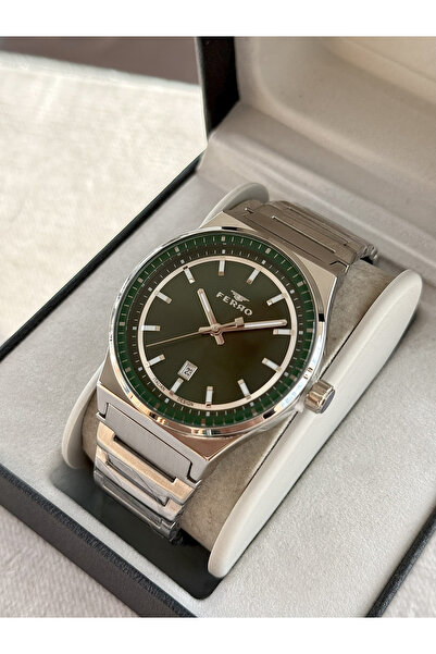 FERRO Gümüş Çelik Kordon Erkek Kol Saati F11592AWT-A6 3ATM Su Geçirmez 2 Yıl ...