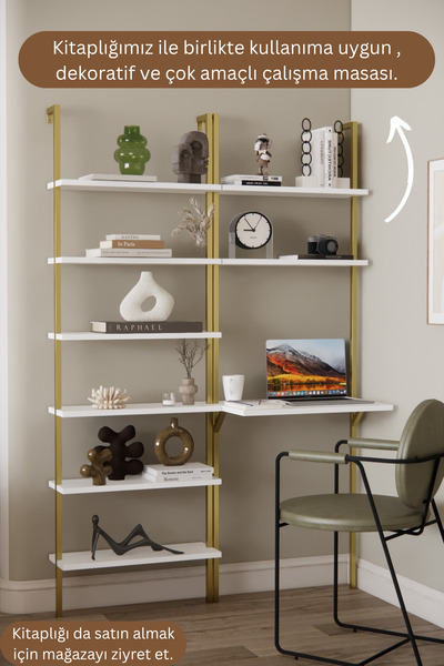 Phobia Dekoratif Tasarım Çalışma Masası , Bilgisayar Masası, Kitaplık Çalışma Ofis Masası