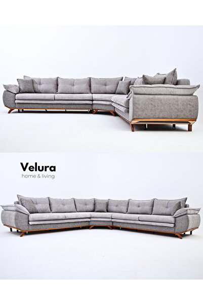 Velura Home & Living Azir Yataklı & Bazalı Köşe Koltuk Takımı