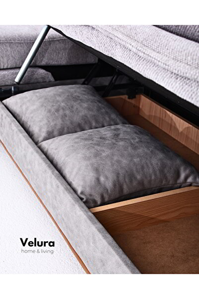 Velura Home & Living Azir Yataklı & Bazalı Köşe Koltuk Takımı