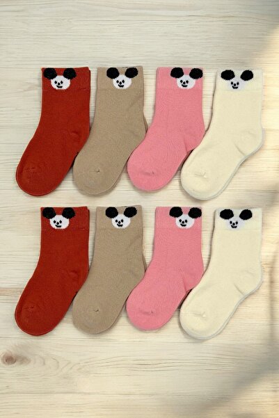 tibo 8 Çift Burun Dikişsiz Panda Desenli Kışlık Kalın Havlu Kız Çocuk Soket Ç...