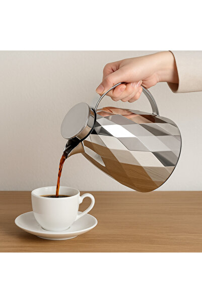 emsa ترمس امزا الألماني اوبرج دايموند كروم مموج بتصميم فاخر سعة 1.5 لتر EMSA