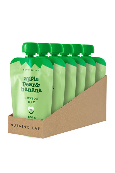 NUTRINO LAB JUNIOR piure măr, pară și banană 6 x 180g