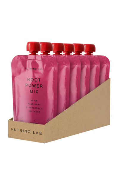 NUTRINO LAB ROOT POWER piure morcov, măr, zmeură, căpșună și sfeclă 6 x 200g