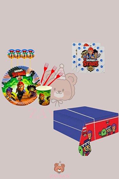 Evabrite مجموعة حفلات أعياد الميلاد لـ 24 شخصًا من Brawl Stars - زينة حفلات B...