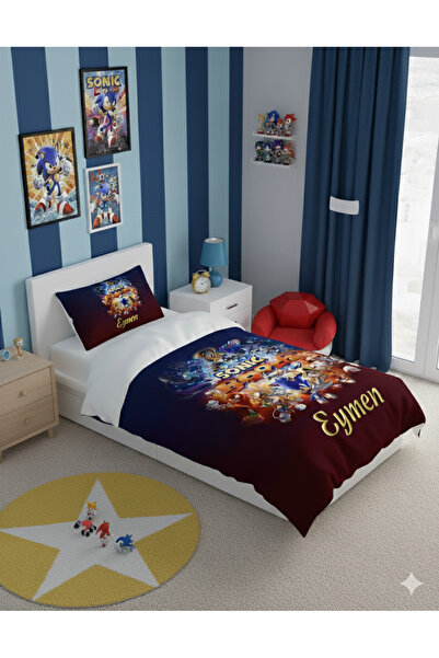 MEKTA HOME BEBEK VE ÇOCUK ODASI Sonic Boom Desenli Nevresim Takımı