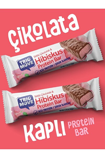 Trio Move %33 Protein Bar Hibiskus ve Sütlü 50gr - 3 Adet