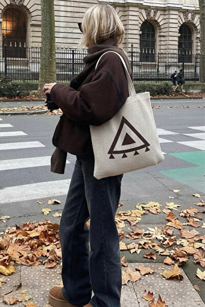 BAHELS Women's Brown Ethno Knitted Tote Shoulder Bag