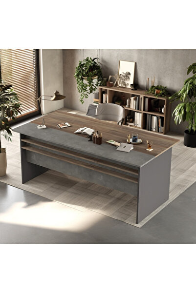 L'occi Concept Darian A Ofis Masası 180cm*90cm Kahve-beton-antrasit Dr1-cga