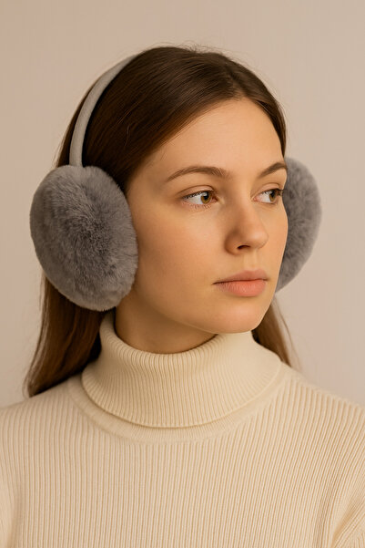 CosmoOutlet Soft Plush Cold Protection Inward Foldable Unisex Gray Headphones