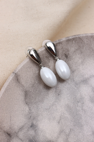 Süspüs Accessories DAMLA İNCİ SALLANTILI SILVER KÜPE