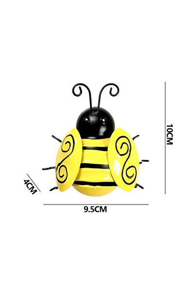 Choice S 4PCS Bumble Bee Metal Art Set Decorative Garden Poster Fence Outside Accent Wall Ornament Backyar.