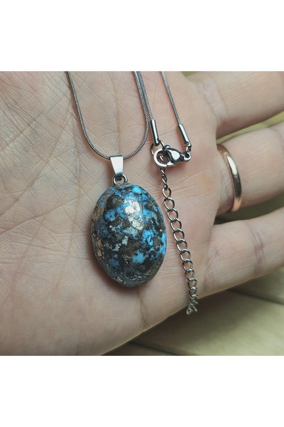 Singincraft حجر الخطاب الفيروزي (FIRUZE) الإيراني - قلادة من الحجر الطبيعي - ...