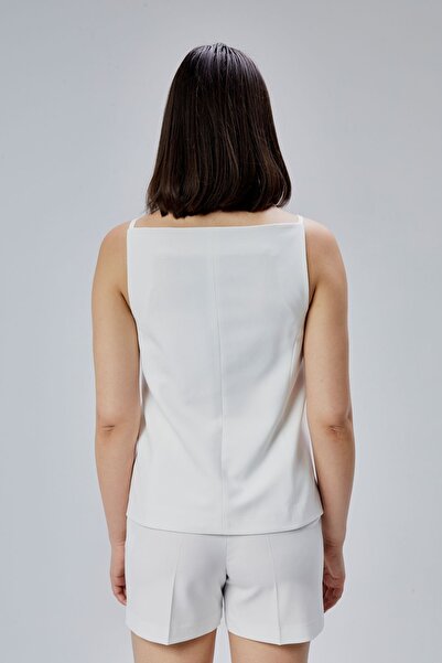 Bolivente Ecru Regular Fit Lined Suspender Vest