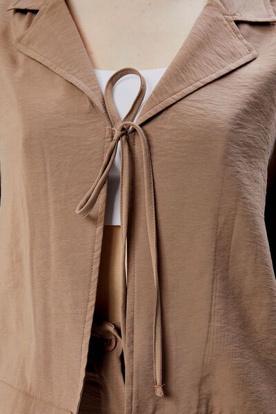 Bolivente Светлокафява риза с ежедневна кройка и вратовръзка