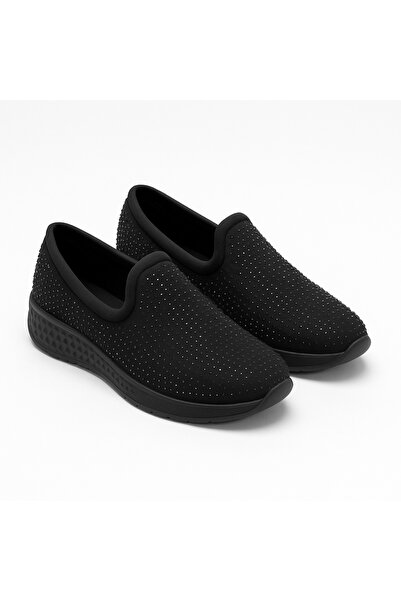 Cappale Black Stretch Orthopedic Winter Stone Women's Shoes