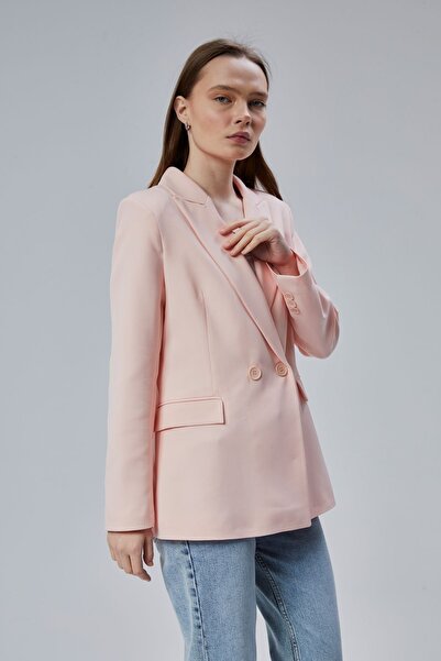 Bolivente Women's Loose Cut Lined Woven Blazer Jacket