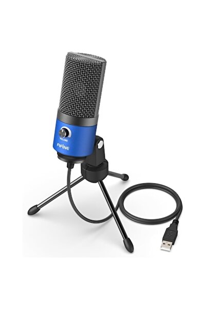 Fifine Microphone Condenser K669L, Cardioid, USB, Volume Control, PC, PS4, Podcast, Streaming, Studi