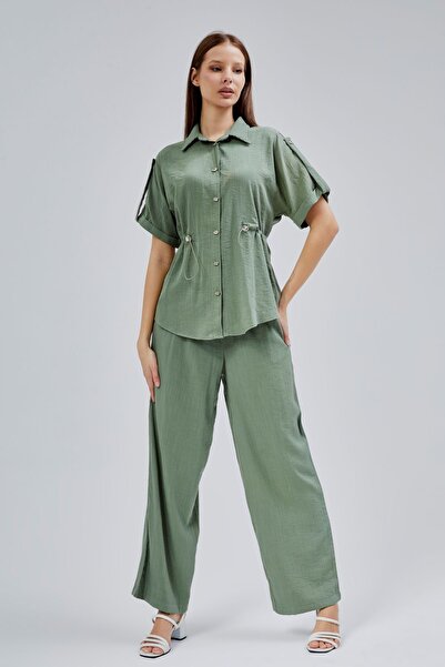 Bolivente Khaki Relaxed Fit Shirt Pants Set