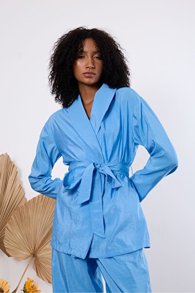 Bolivente Set kimono oversize albastru bebeluș