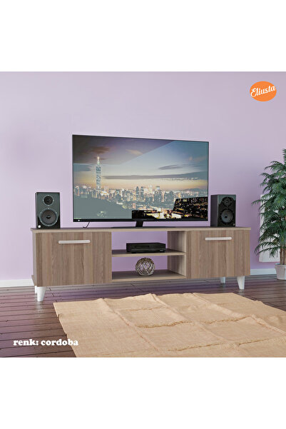 Modilayn Tv Unıtesi Tv Sehpası Raflı Ve 2 Kapaklı Televizyon Sehpası