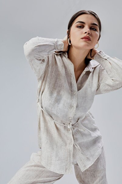 Bolivente Ecru Regular Batik Shirt Trousers Set