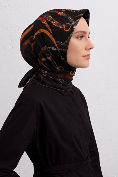 Armine Φουλάρι Sura Pure Silk 9422 - 04 Μοτίβο μαύρης ζώνης