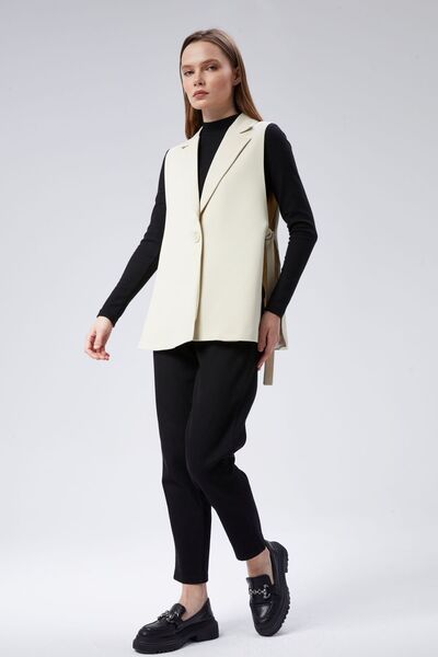 Bolivente Γυναικείο υφαντό γιλέκο με κανονική επένδυση από πέτρα