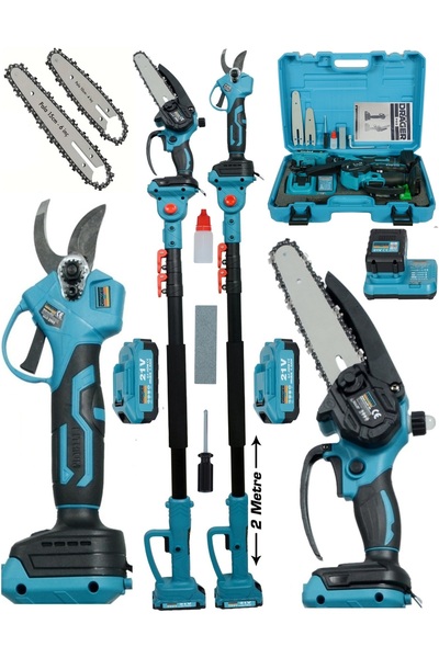 pro drager Akülü Şarjlı Yağ Hazneli Dal Budama Testeresi Makas Ve Teleskopik ...