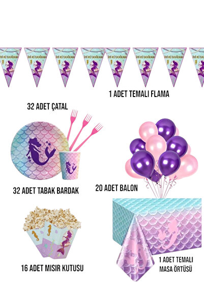 Zayna's Mermaid Themed Birthday Party Set for 32 People - Mermaid Concept Party Decorations