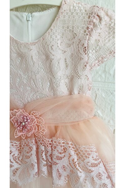 İkizlerBabyKids Kız Bebek ve Çocuk Bolerolu 2 Farklı Renkli Kuyruklu ve Aksesuarlı Abiye Elbise