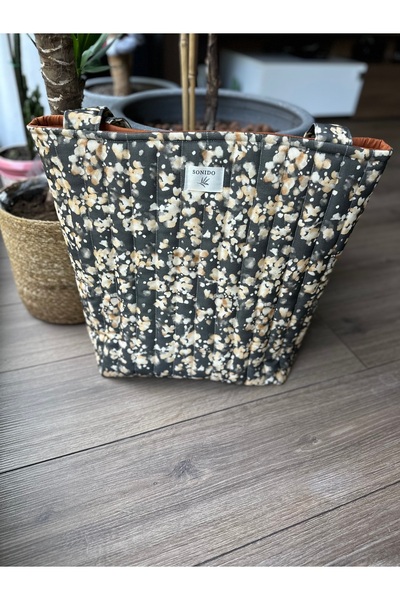 Sonido Design Sonido Kapitone Ekstra Bir Gözlü Alışverişin Kahve Tote Çanta Büyük Boy