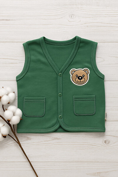 Baharda Nova %100 Pamuk Bebek Penye Yelek 3'lü Set / Kız Erkek Unisex