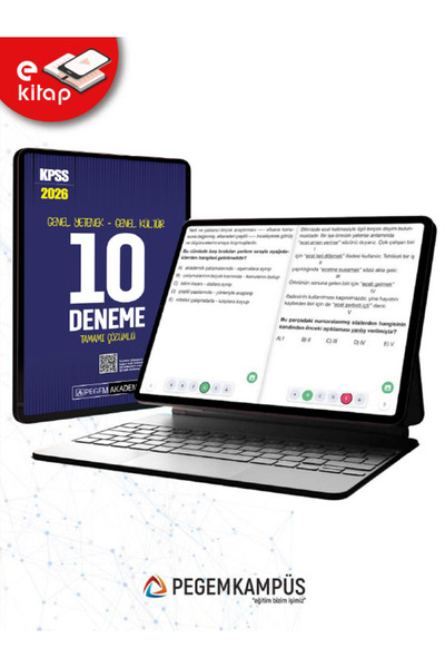 Pegem Akademi Yayıncılık 2026 KPSS Genel Yetenek Genel Kültür Tamamı Çözümlü 10 E-Deneme