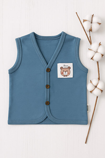 Baharda Nova %100 Pamuk Bebek Penye Yelek 3'lü Set / Kız Erkek Unisex