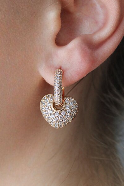 Nenya أقراط الحب المطرزة بحجر الزركون الفولاذي VIP مع طرف قابل للإزالة