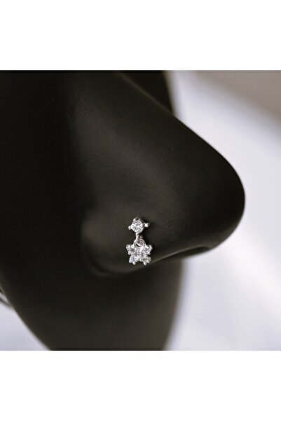 Heppii 925 Ayar Gümüş Kelebek Sallantılı Hızma Kelebekli Burun Hızma Piercing