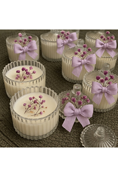 Handmade Düğun,Nişan ,kına ,hediyeylik Lavanta Detay Mum 20 Adet
