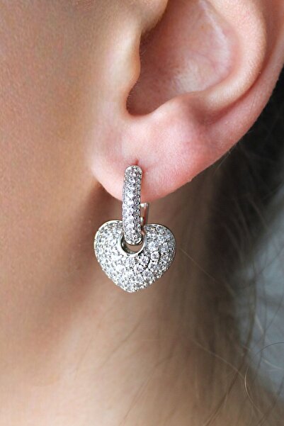 Nenya أقراط الحب المطرزة بحجر الزركون الفولاذي VIP مع طرف قابل للإزالة