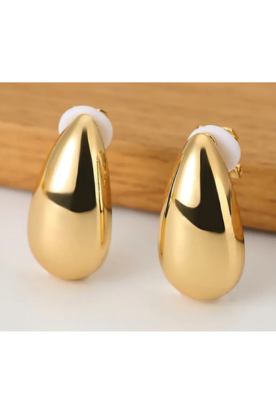 1PARÇAMAVİ Long Drop Drop Model Clip-On Women's Earrings - Non-Pierced Earrings