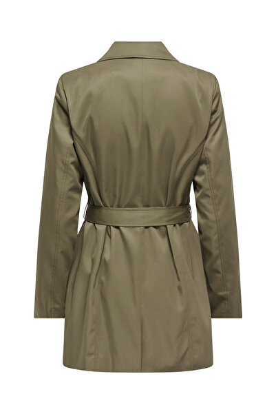 ONLY Kadın Düğmeli Kemerli Kruvaze Kahverengi Trençkot - 15191821