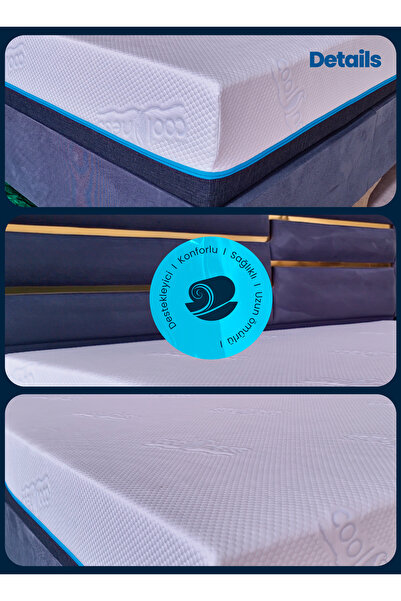 MEG'A Bedding Meg'a The Bed S2 Torba Yaylı Yatak Fermuarlı Yıkanabilir Kılıflı Ortopedik Visco Yatak