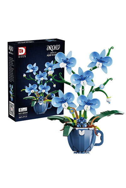 Choice مجموعة DK3004-567 قطعة من نباتات الأوركيد الإبداعية وزهرة التوليب والورود في أصيص، زينة تعليمية قابلة للتجميع