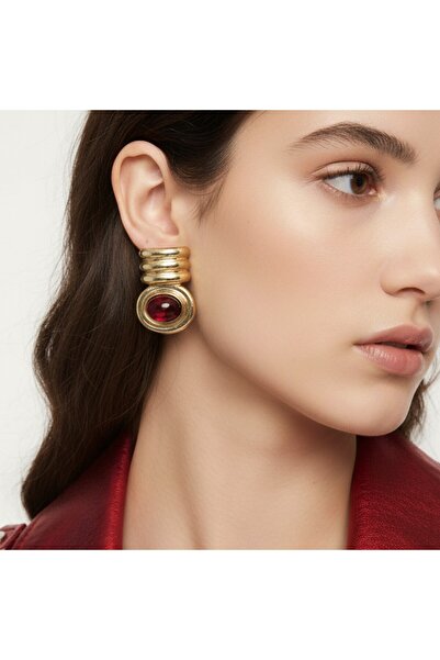 Green Orange Vintage Earrings