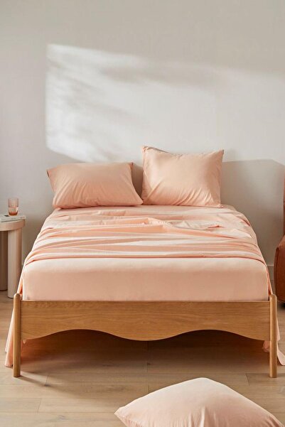 COTENCONCEPT 2 Pieces Oversized Plain Cotton Double 200 X 200 cm Elastic Combed Cotton Bed Sheet